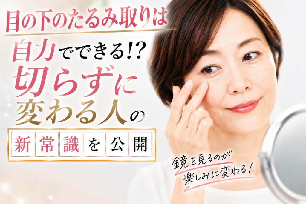 目の下のたるみ取りは自力でできる？切らずに変わる人の新常識を公開